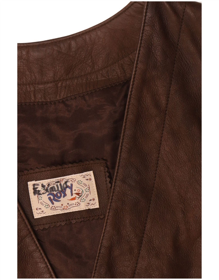 Roxy Gilet en cuir pour femme EU 38 Cuir marron moyen