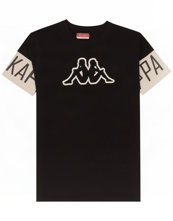 Kappa T-Shirt Graphique Homme Petit Noir Colorblock Coton