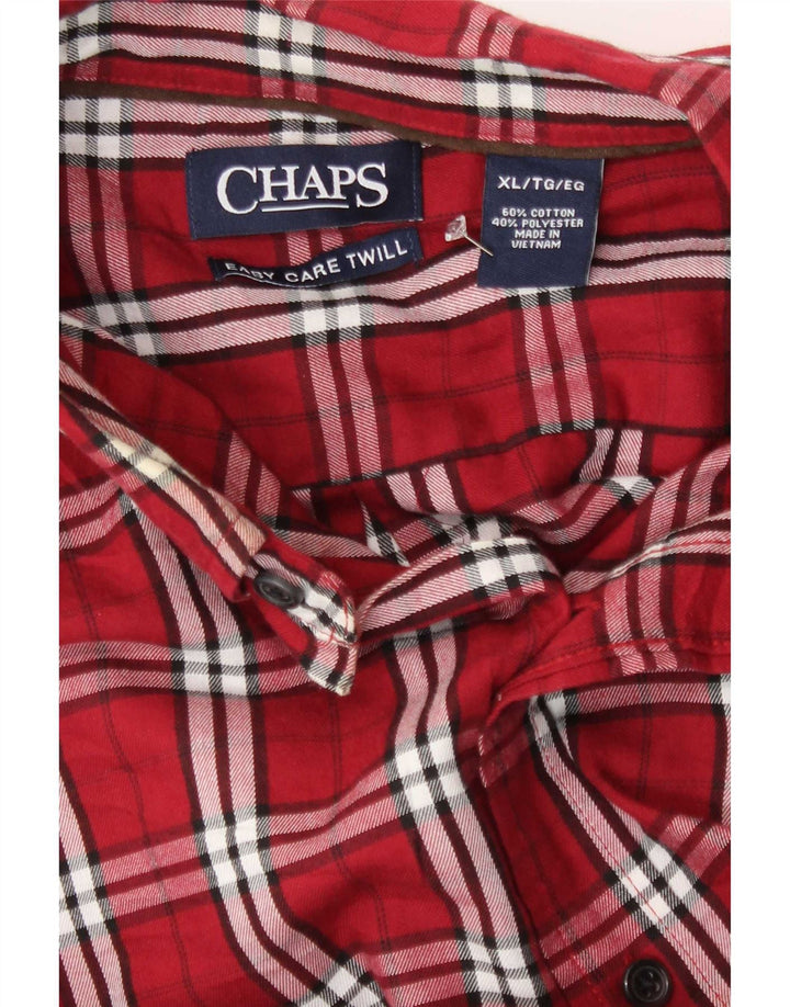 Chaps Chemise Flanelle Homme XL Rouge Carreaux Coton