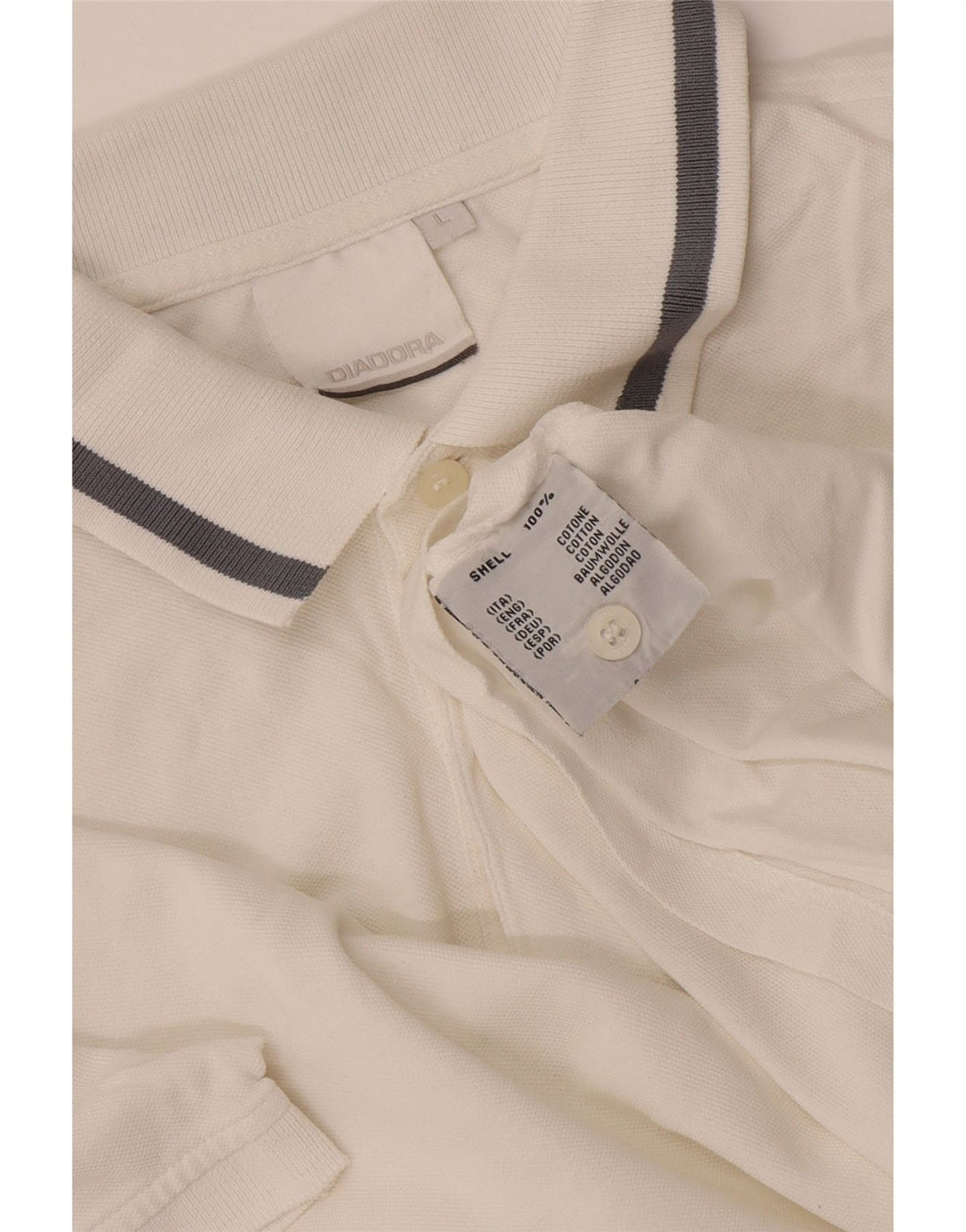 Diadora Polo Homme Grand Blanc Coton