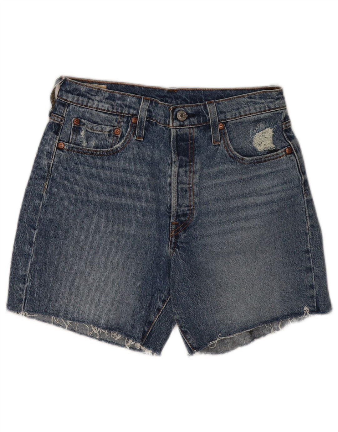 Levi's Short en Jean 501 Femme W28 Bleu Moyen Coton