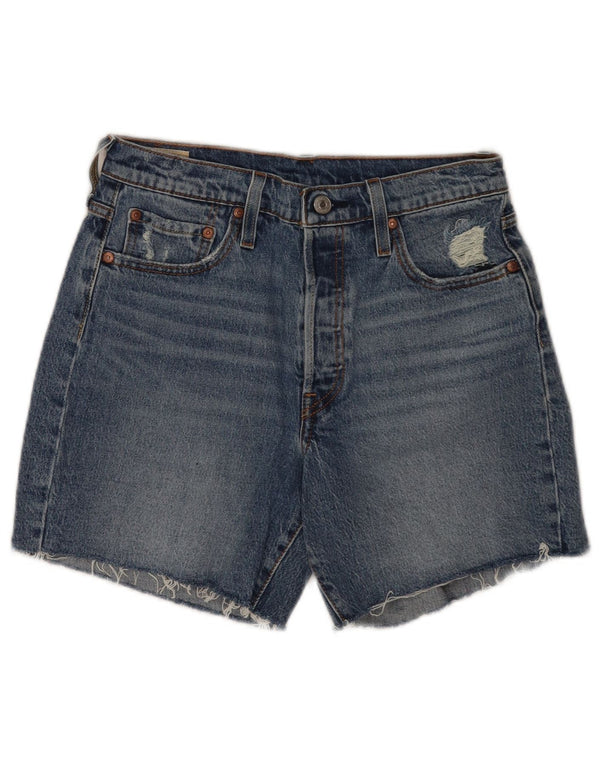 Levi's Short en Jean 501 Femme W28 Bleu Moyen Coton