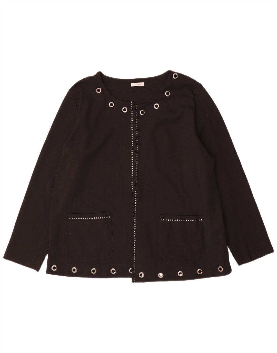 Fiorella Rubino Veste blazer ouverte surdimensionnée pour femme UK 14 Noir moyen