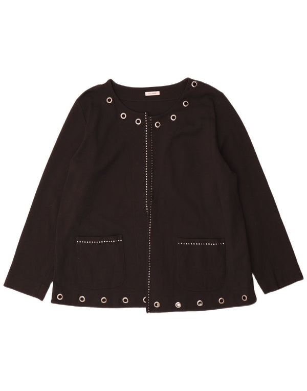 Fiorella Rubino Veste blazer ouverte surdimensionnée pour femme UK 14 Noir moyen