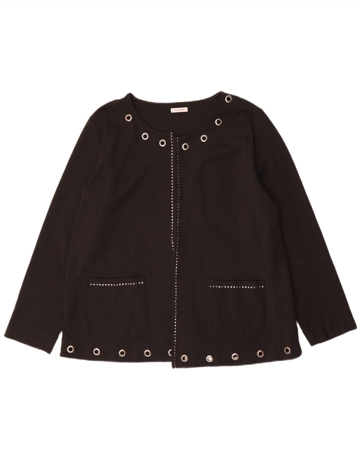 Fiorella Rubino Veste blazer ouverte surdimensionnée pour femme UK 14 Noir moyen