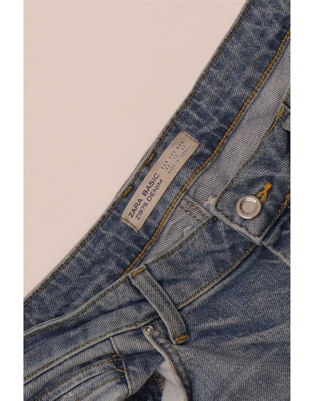 Zara Jean évasé pour femme EU 42 Large W32 L34 Bleu