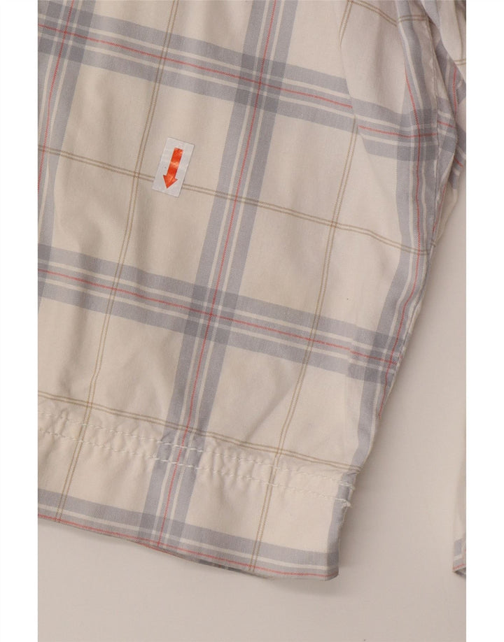 CALVIN KLEIN Short Cargo Homme W32 Coton à Carreaux Blanc Moyen