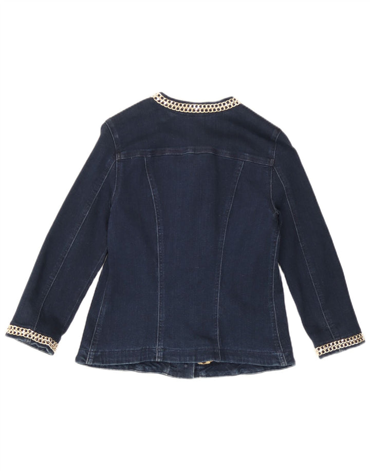 Liu Jo Veste en jean à manches 3/4 pour femme UK 10 Small Bleu marine