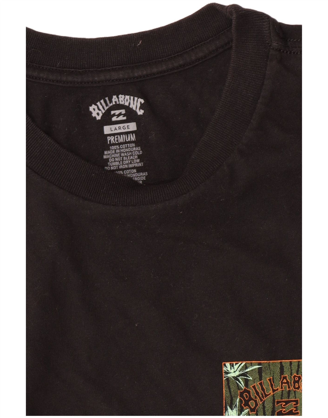 Billabong Mens Graphic T-Shirt Top Large Noir Coton