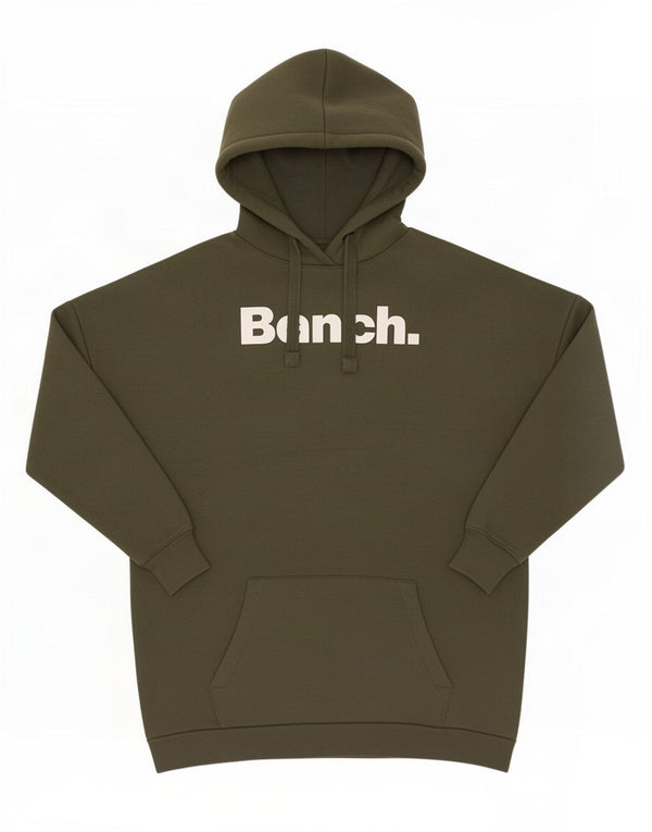 Bench Pull à capuche surdimensionné graphique pour femme UK 12 Coton kaki moyen