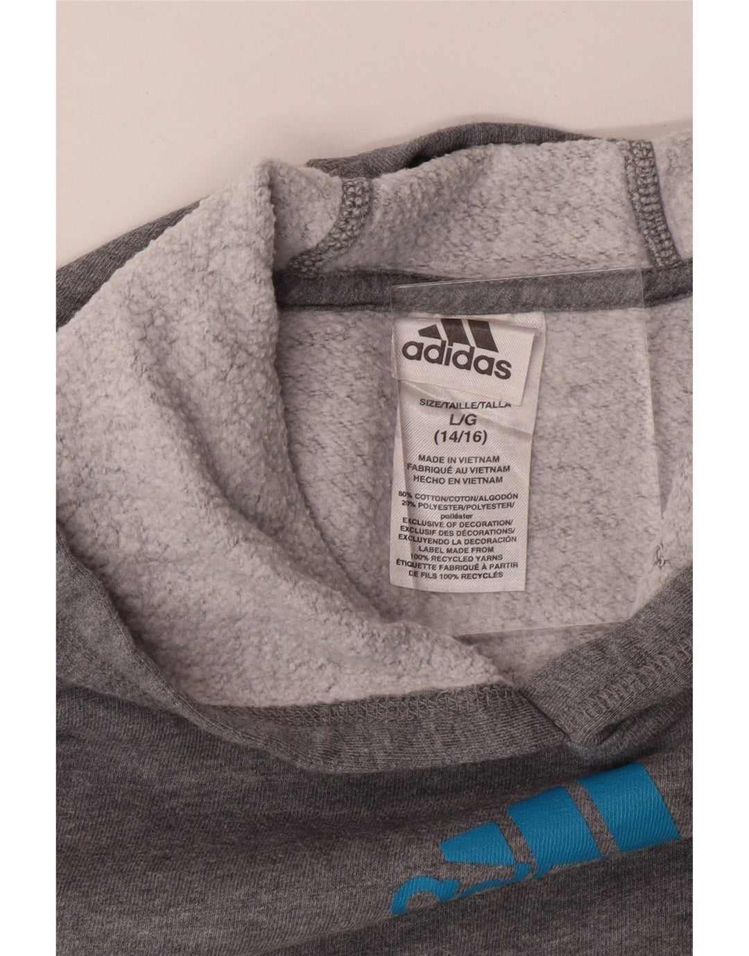 ADIDAS Pull à capuche graphique pour garçon 14-15 ans Grand Gris Coton