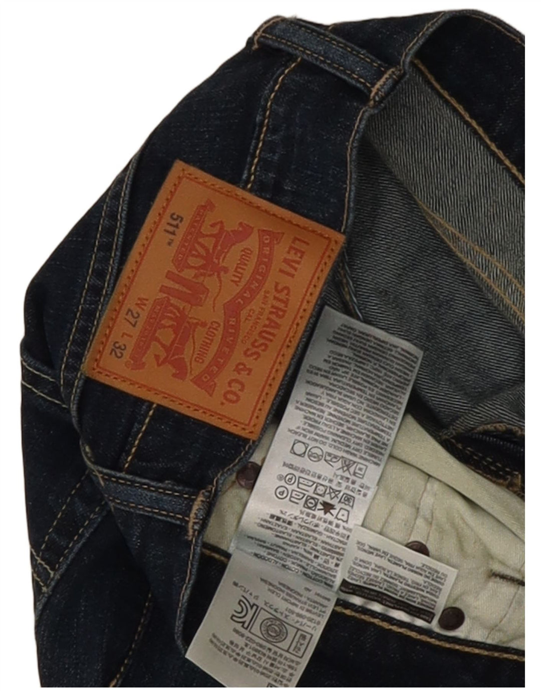 Levi's Jean Slim 511 Femme W27 L32 Bleu Marine Coton