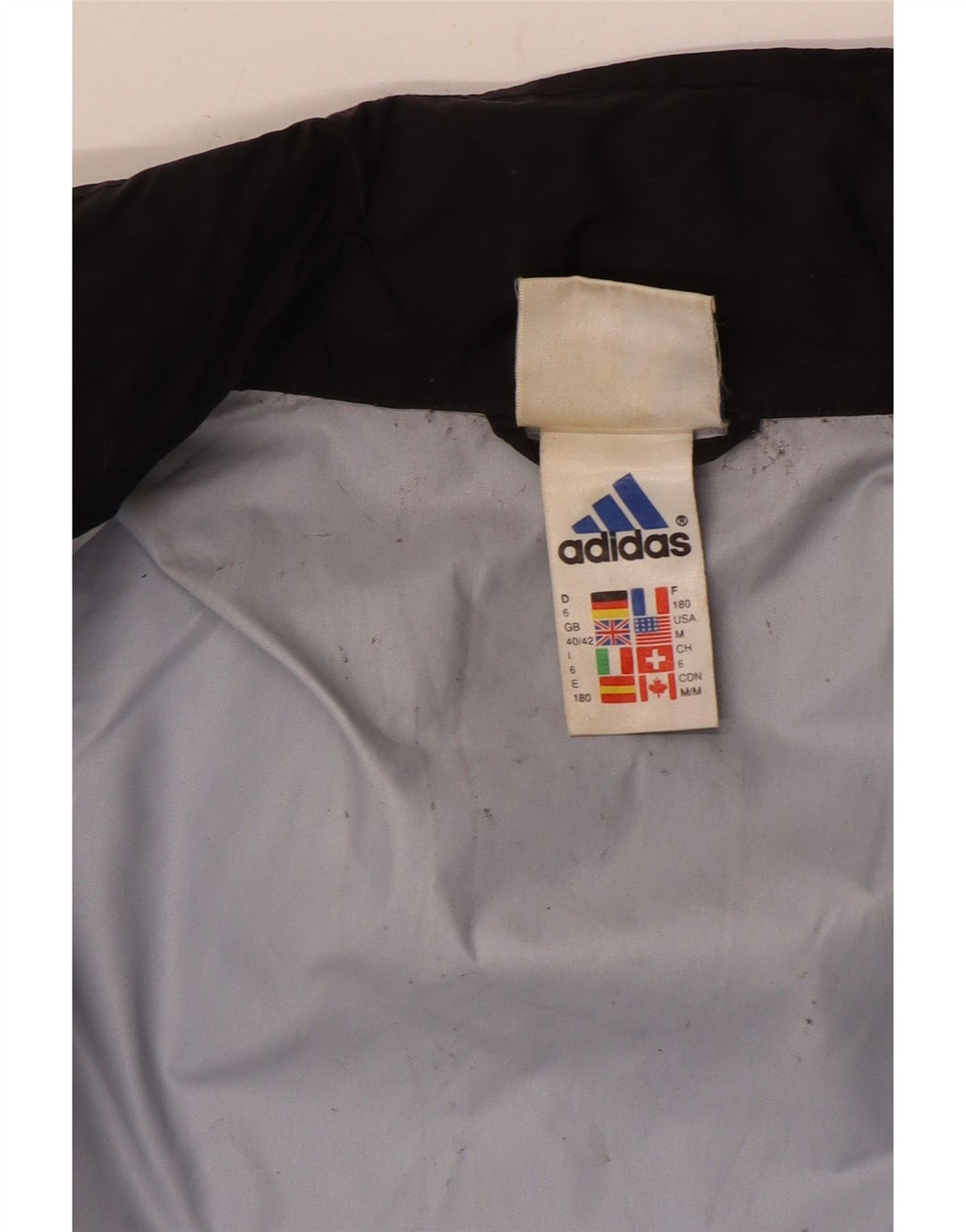 Adidas Veste de pluie pour homme UK 40/42 Medium Noir Colorblock Nylon