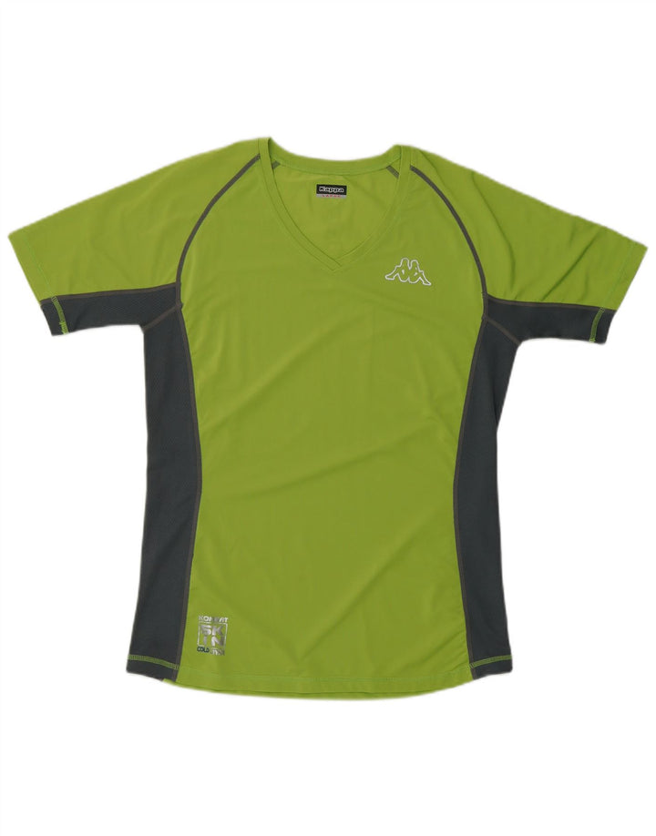 KAPPA T-Shirt Graphique Femme UK 16 Grand Vert Colorblock Polyester