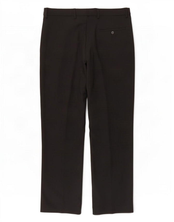 Marks & Spencer Pantalon décontracté coupe ajustée pour homme W34 L31 Noir Polyester