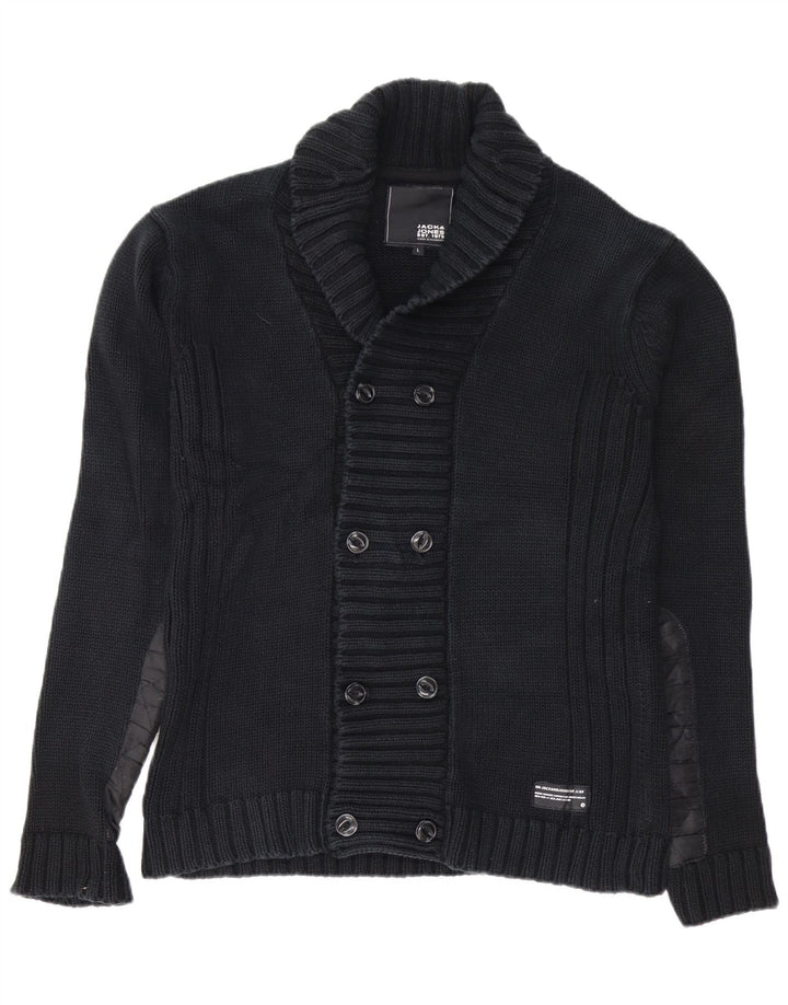 JACK & JONES Cardigan Homme Pull Large Noir Coton