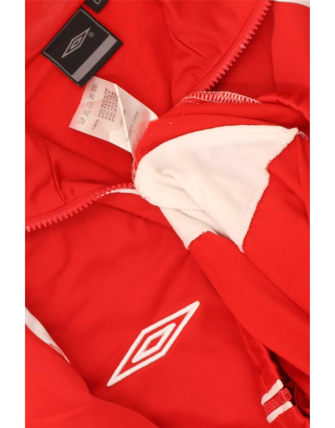 Umbro Veste de survêtement pour homme Large Rouge Colorblock Polyester