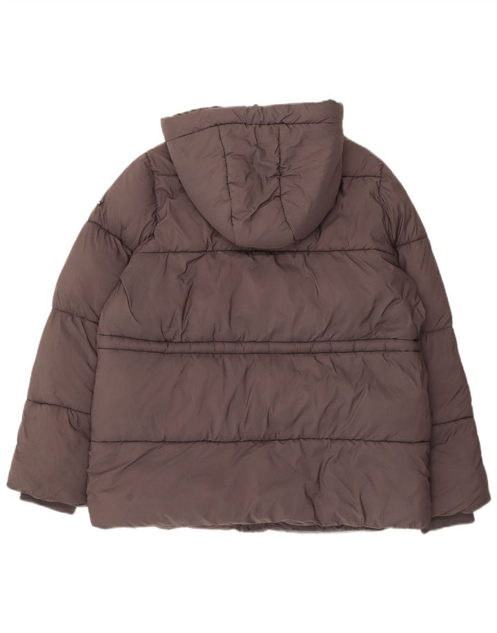 PEPE Jeans Veste matelassée surdimensionnée à capuche pour femme UK 10 Petit Gris Polyester