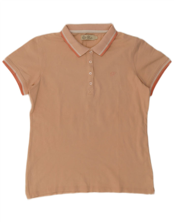 Dack's Polo Femme UK 14 Large Orange Coton