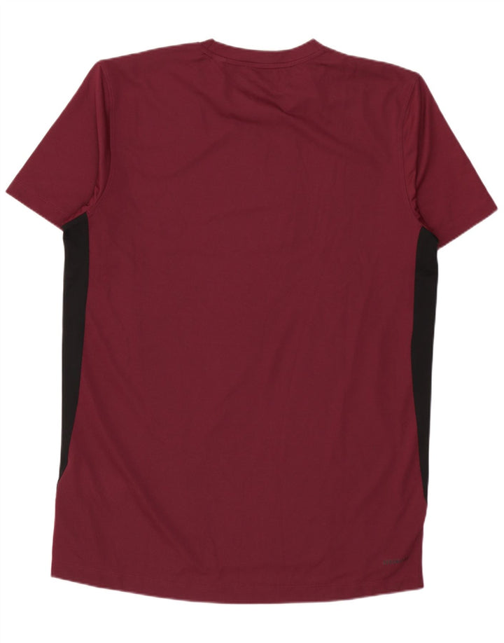 Adidas T-shirt pour homme en polyester color block bordeaux moyen