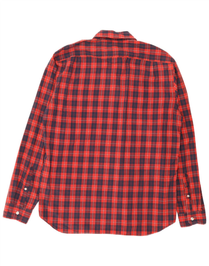 J. CREW Chemise Homme Taille 16 1/2 Grand Coton à Carreaux Rouge
