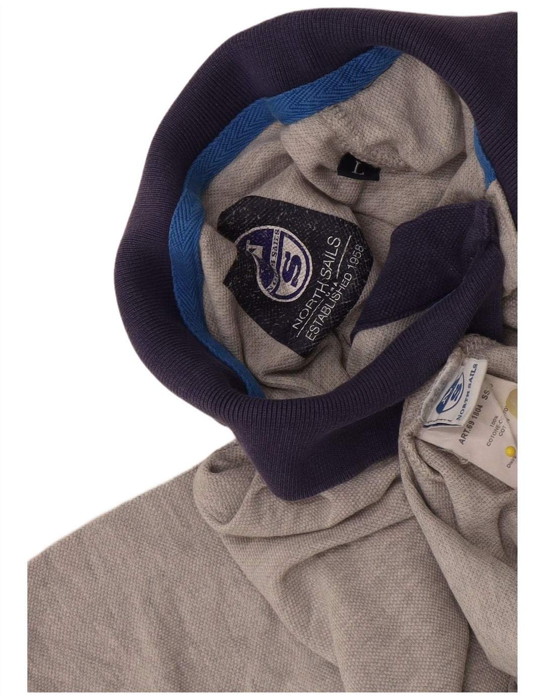 North Sails Polo Homme Large Gris Colorblock Coton