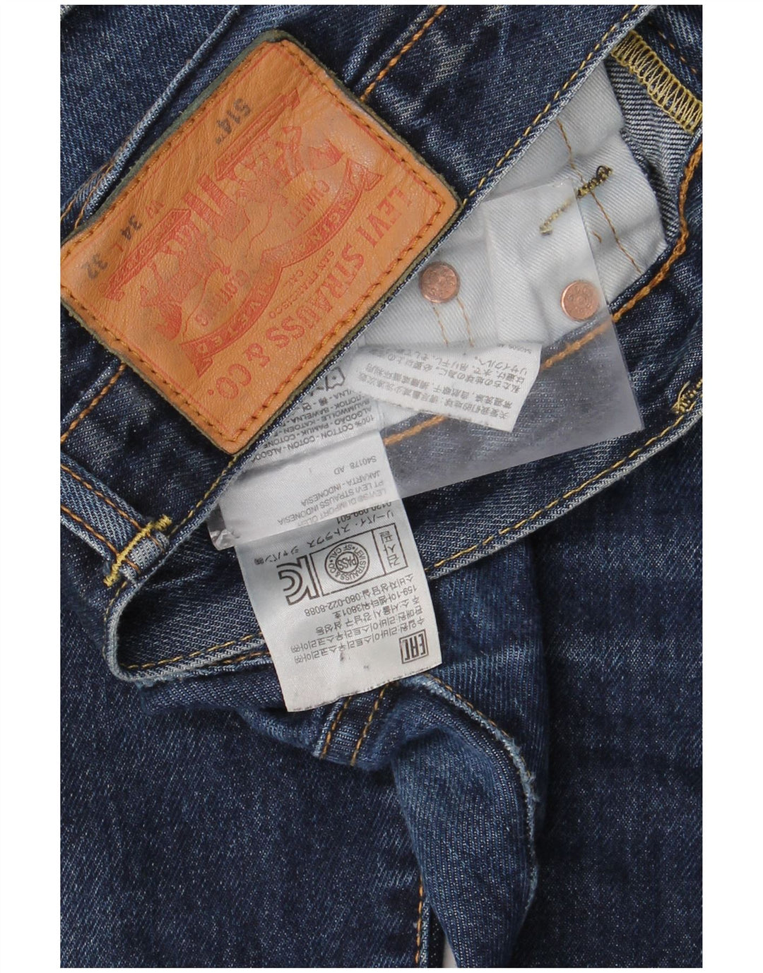 Levi's Jean 514 Straight Homme Bleu Marine W34 L32 Coton