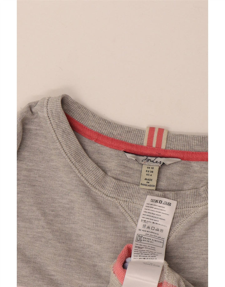 Joules Womens Crop Oversize Sweatshirt Jumper UK 10 Petit Gris Rayé
