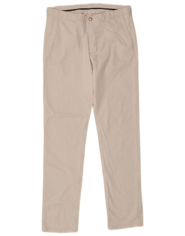 Massimo Dutti Pantalon chino slim pour homme EU 44 Large W34 L33 Blanc