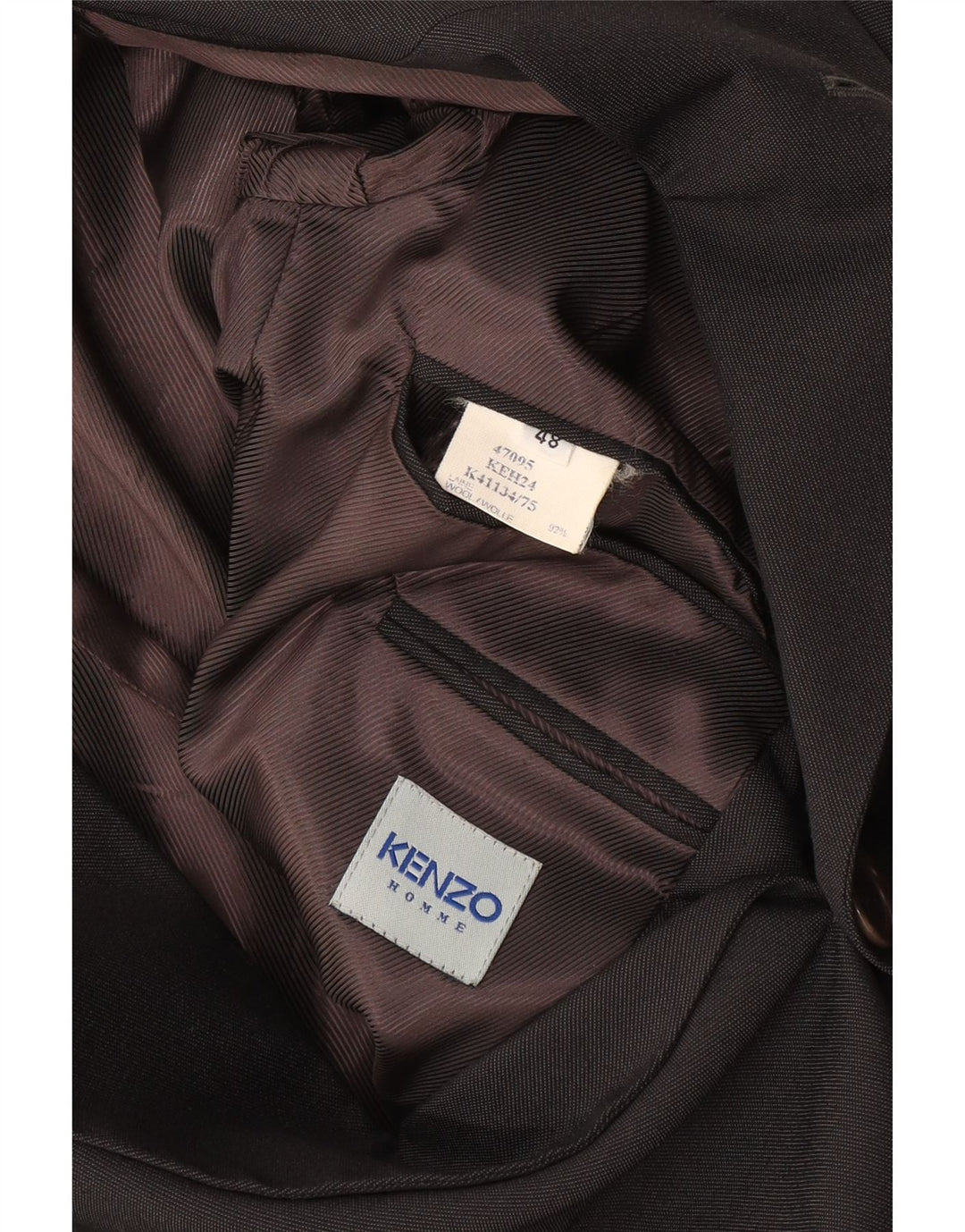 KENZO Veste Blazer 3 Boutons Homme IT 48 Bleu Marine Moyen Laine