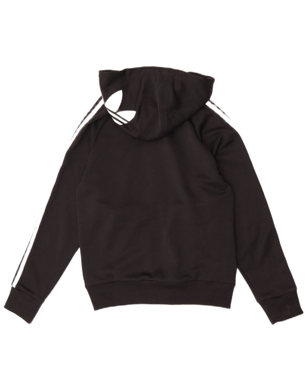 Adidas Pull à capuche zippé graphique pour femme IT 40 Petit Noir Polyester