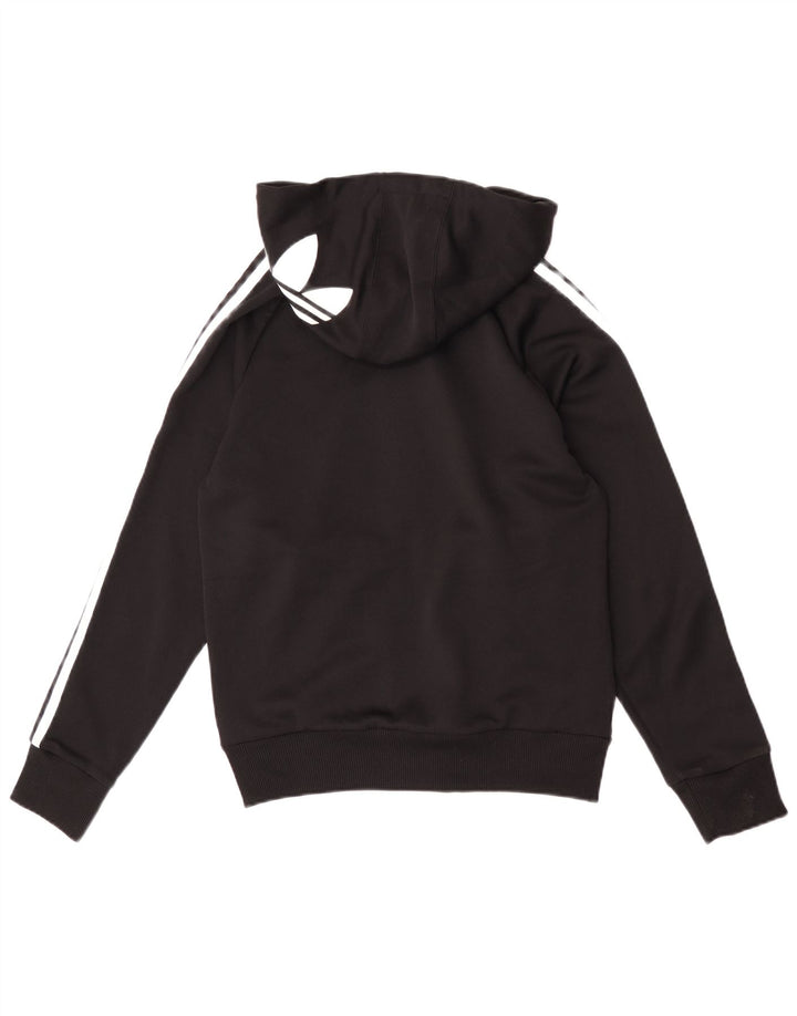 Adidas Pull à capuche zippé graphique pour femme IT 40 Petit Noir Polyester