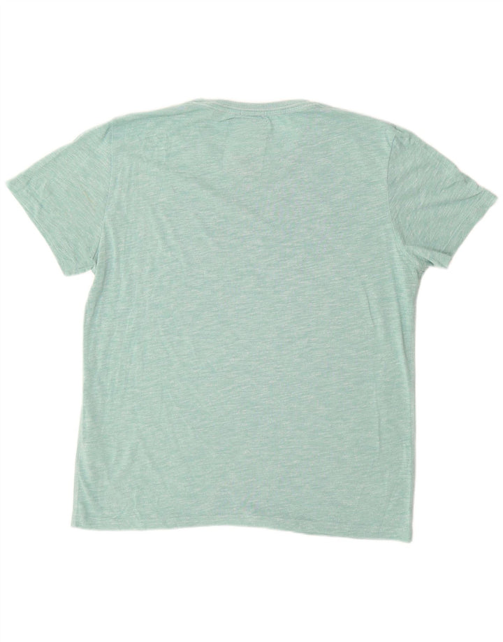 SUPERDRY T-Shirt Graphique Homme Top XL Bleu Coton