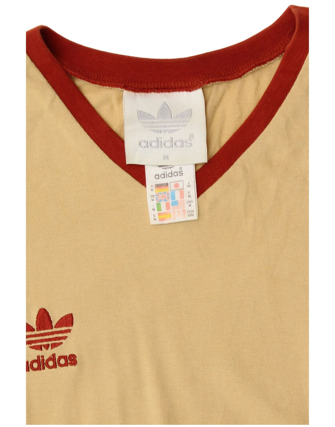 ADIDAS T-shirt pour femme UK 14 Jaune moyen