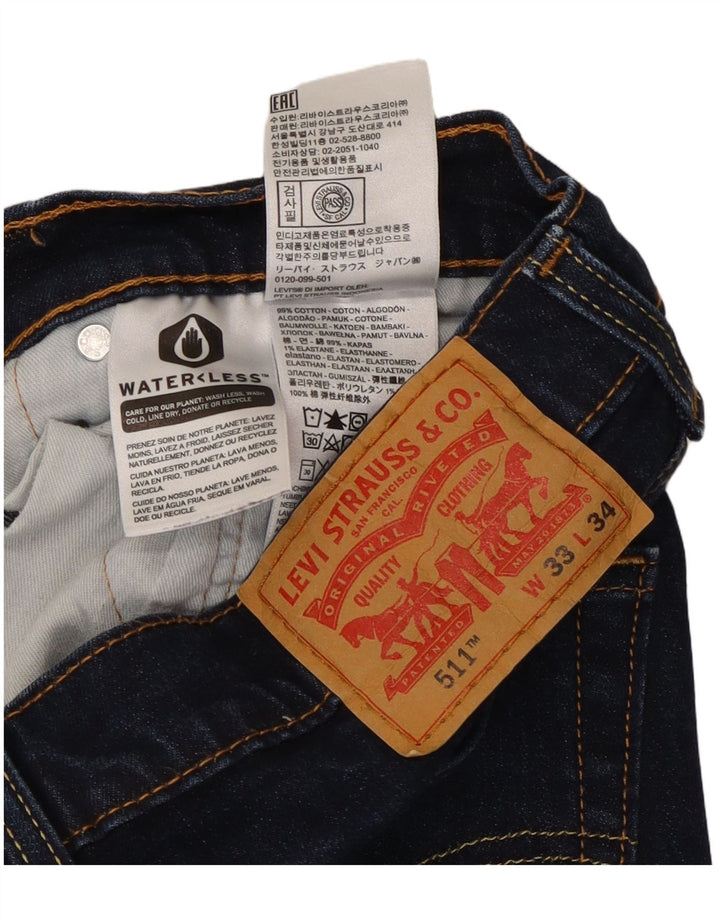 Levi's Jean Slim 511 Homme W33 L34 Bleu Marine Coton