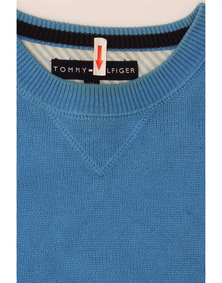 Tommy Hilfiger Pull Col Ras du Cou Homme Bleu Moyen Coton