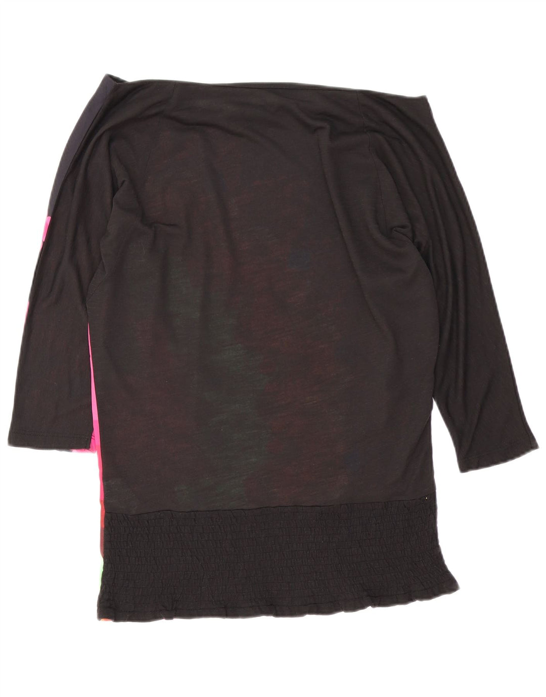 Desigual Haut surdimensionné graphique à épaules dénudées pour femme UK 10 Small Noir