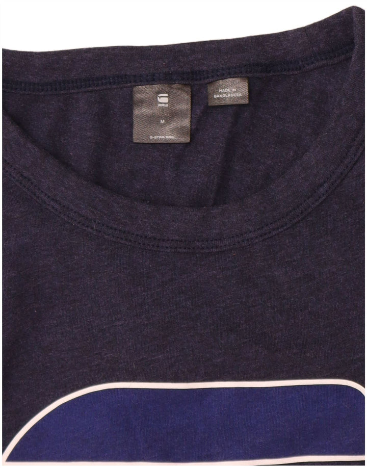 G-Star T-Shirt Graphique Homme Bleu Marine Moyen Coton
