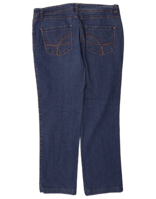 M&Co Jean droit pour femme UK 14 Large W32 L28 Bleu Coton