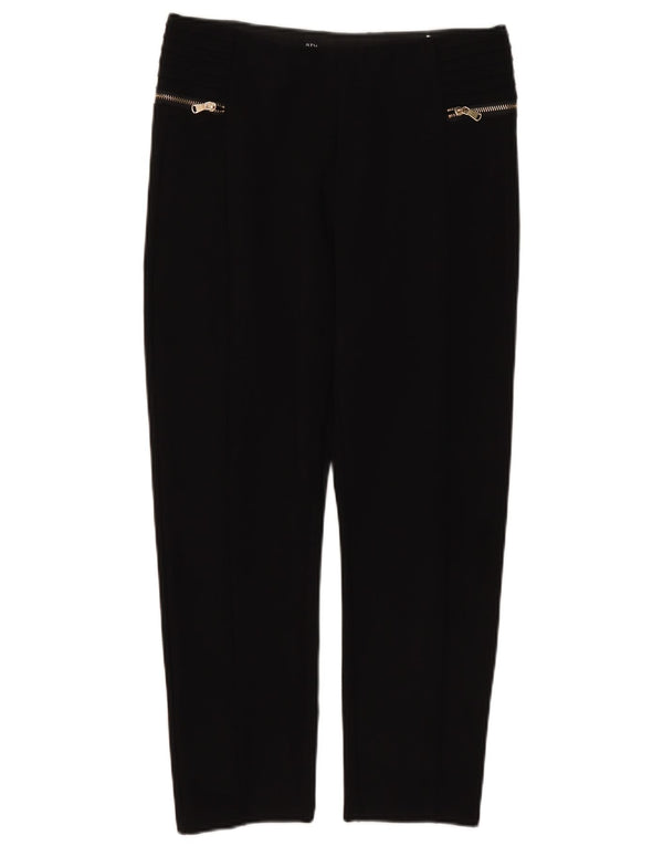 Zara Pantalon court fuselé taille haute pour femme XL W32 L25 Noir Viscose
