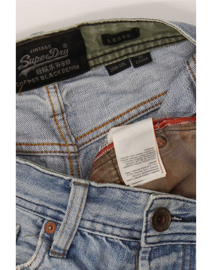 Superdry Jean ample effet vieilli W30 L30 bleu coton
