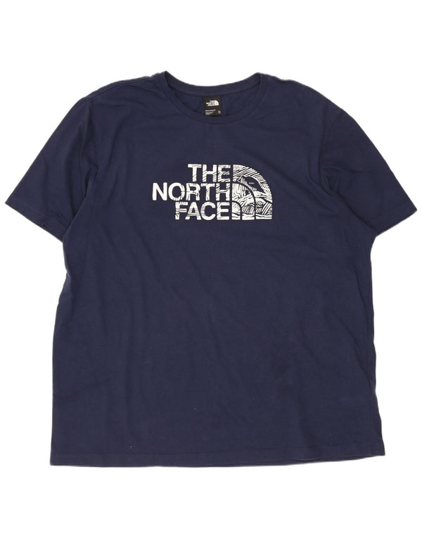 The North Face T-Shirt Graphique Homme Top 2XL Bleu Marine Coton