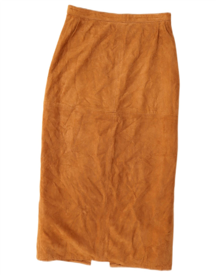 jupe midi en daim femme vintage W28 Beige moyen