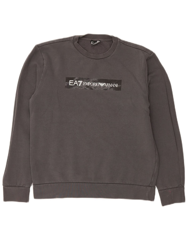 Emporio Armani Sweat-Shirt Graphique Homme Gris Moyen Coton