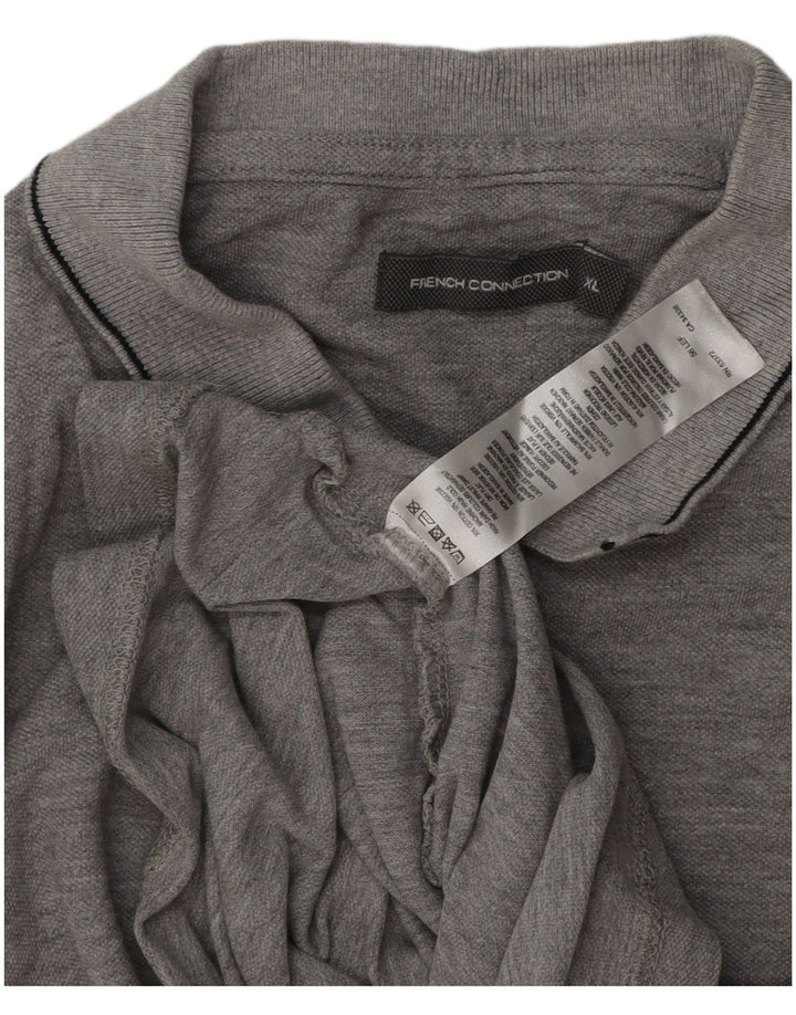 French Connection Polo Homme XL Gris Moucheté Coton