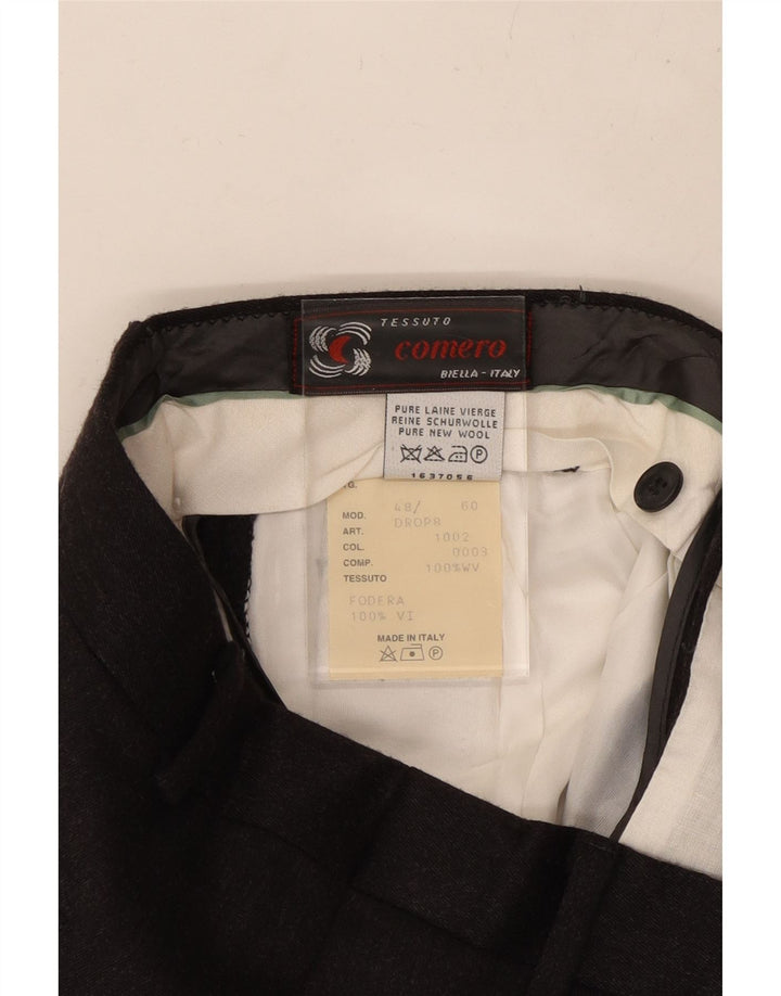 COMERO Pantalon de costume pour homme IT 48 Medium W30 L30 Laine noire