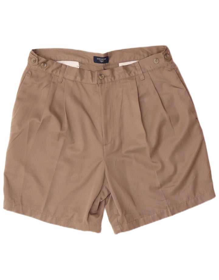 DOCKERS Short Chino Pegged Homme W36 Large Marron Polyester