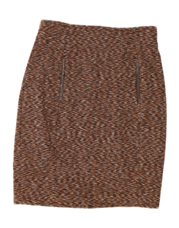 CALVIN KLEIN Femme Jupe Crayon Large W32 Marron Moucheté Polyester