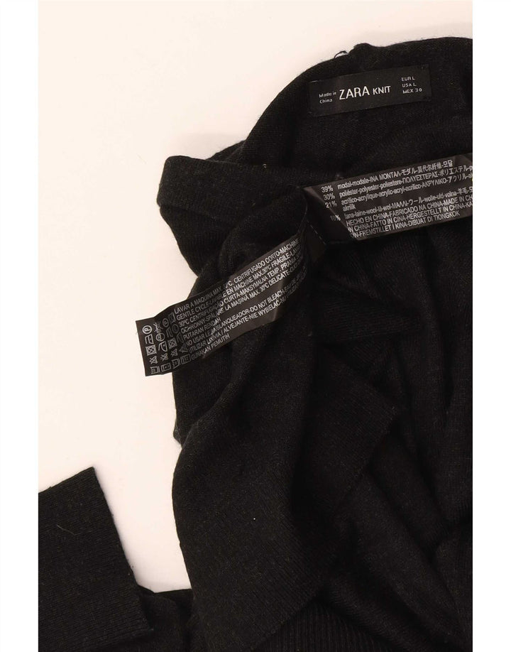 Zara Pull col roulé pour femme UK 14 Large Noir Modal