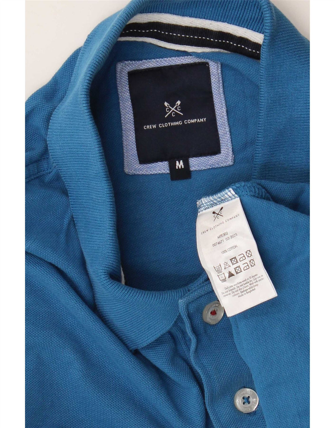 Crew Clothing Polo Homme Bleu Moyen Coton